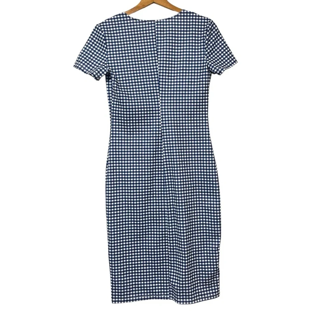 NWT Zara Gingham Blue Bodycon Dress Women’s M - Picture 7 of 10